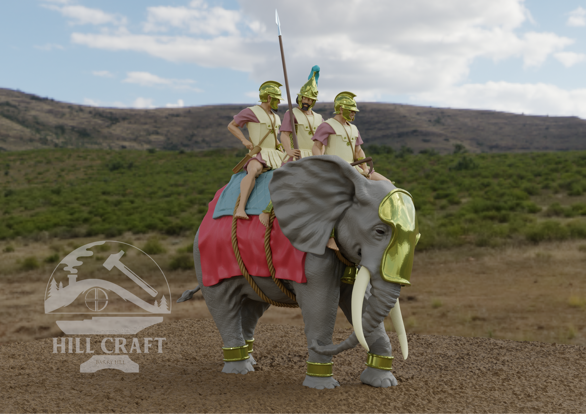 28mm Carthaginian North African War Elephant Pose 1